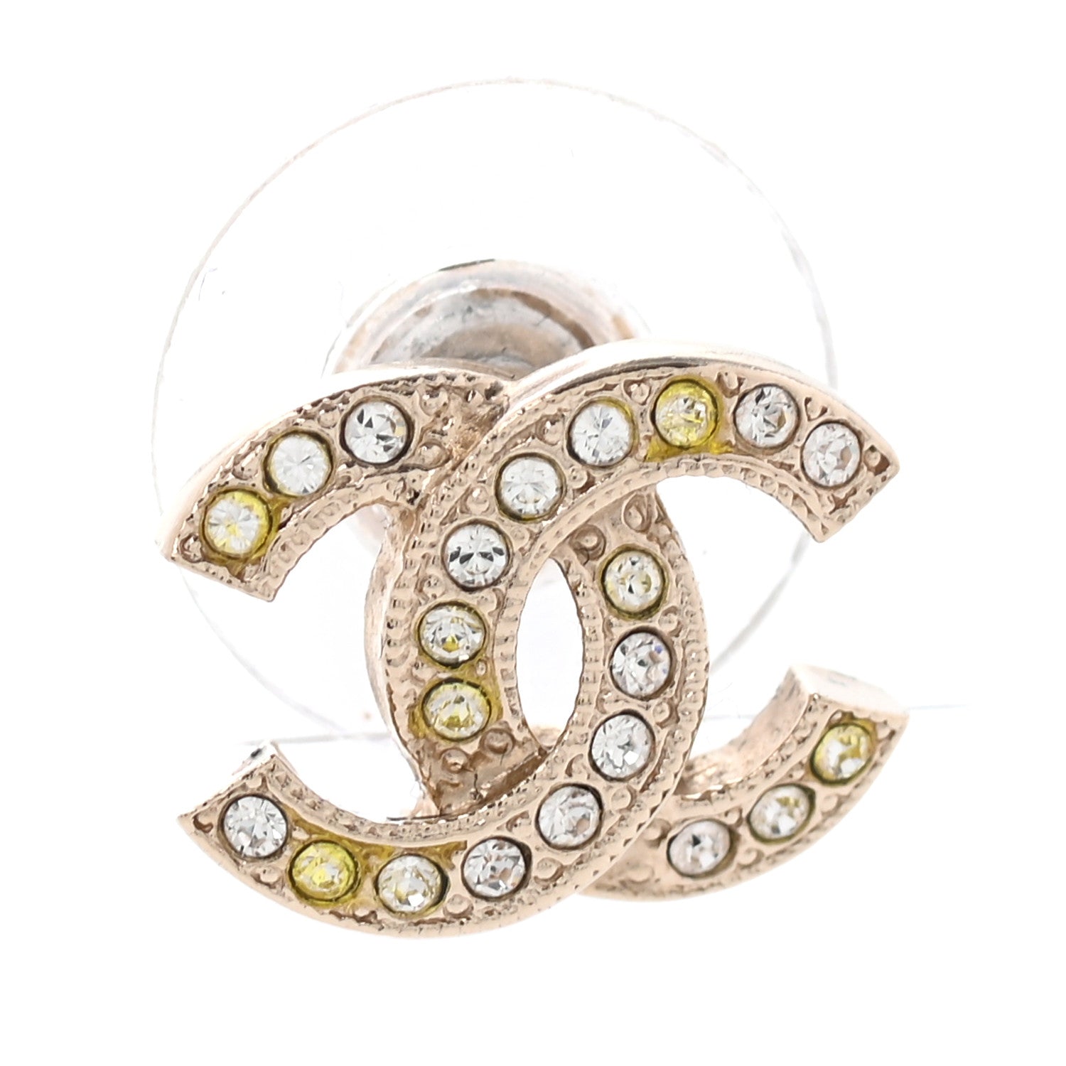 Chanel Metal Textured CC Earrings Gold 9 of 10