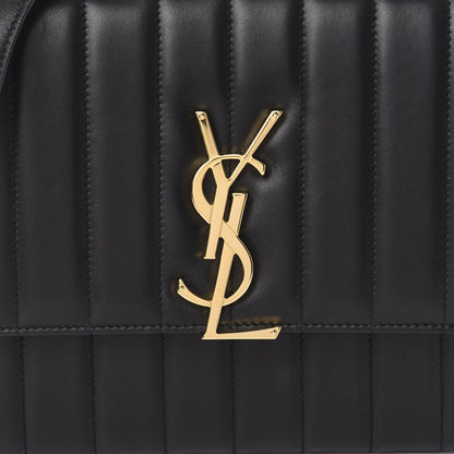 Saint Laurent Lambskin Matelasse Monogram Vicky Chain Wallet Black 10 of 11