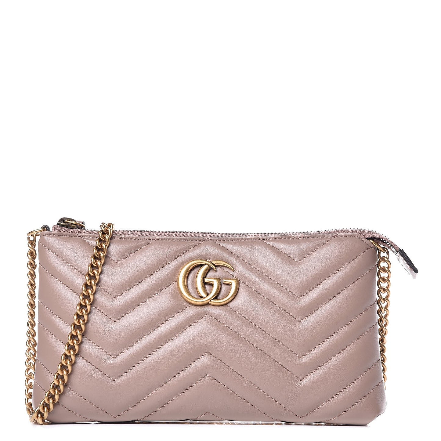 Calfskin Matelasse Mini GG Marmont Chain Bag Porcelain Rose
