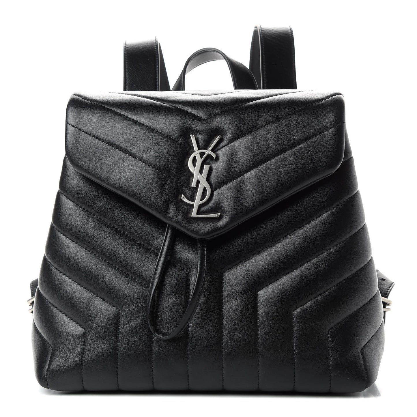 Calfskin Y Quilted Monogram Small Loulou Backpack Black