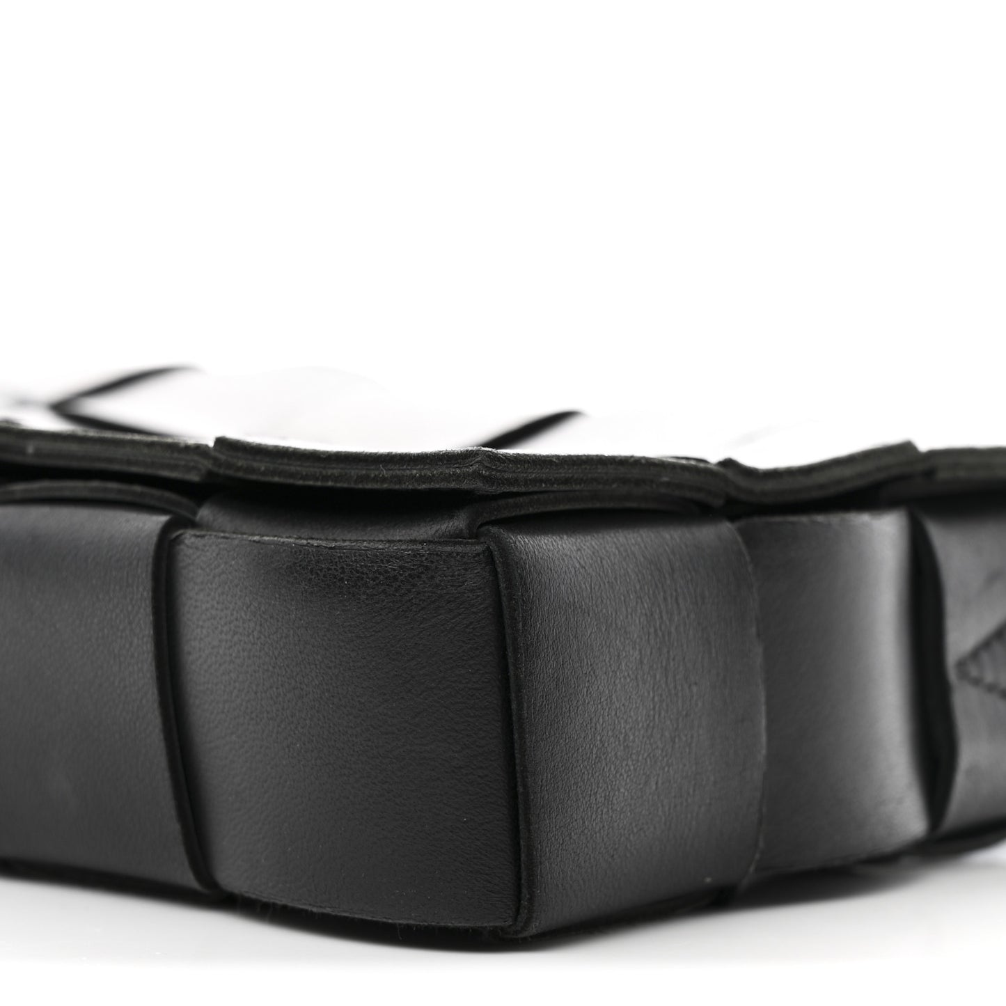 Lambskin Maxi Intrecciato Cassette Crossbody Bag Black