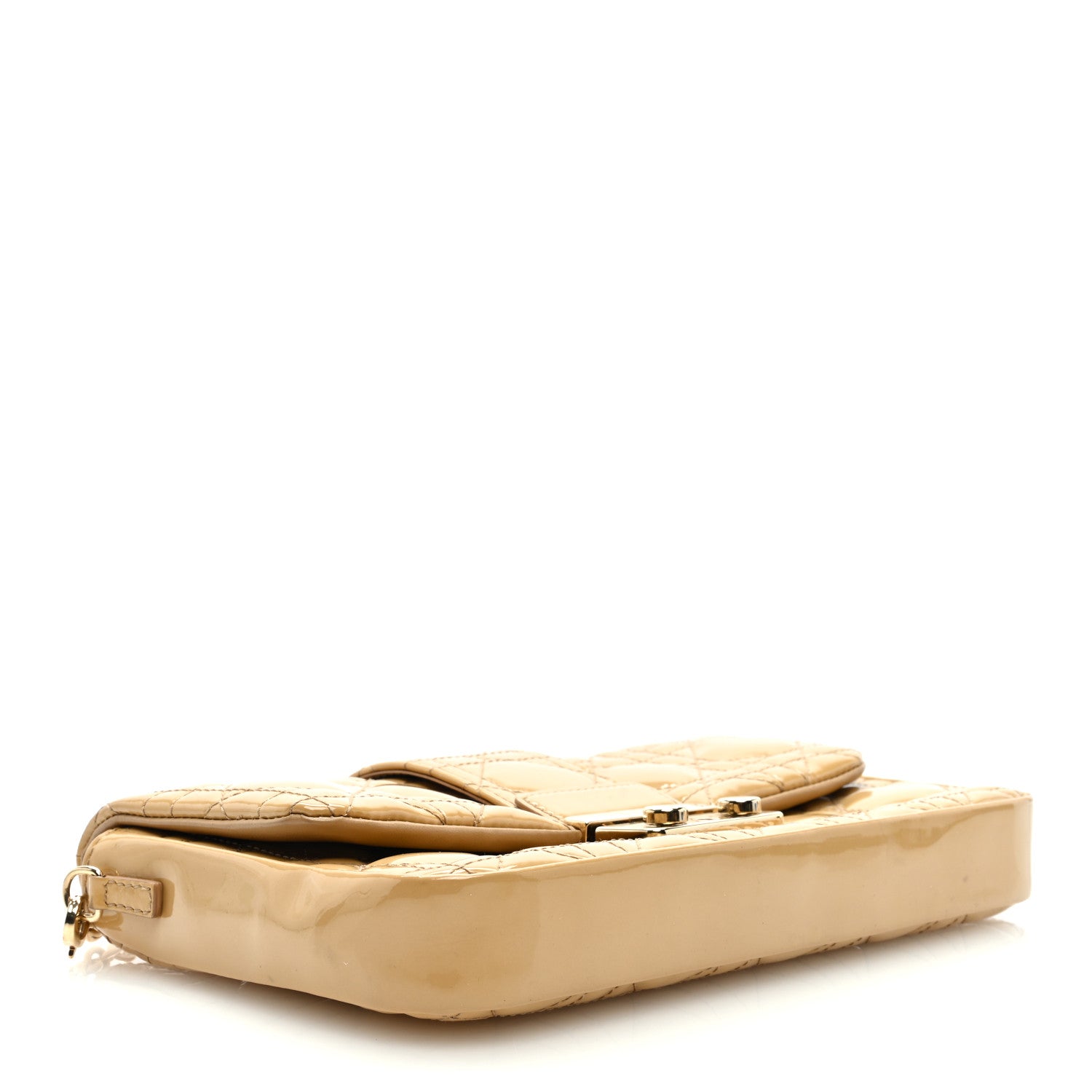Christian Dior Patent Cannage New Lock Pouch Beige 3 of 7