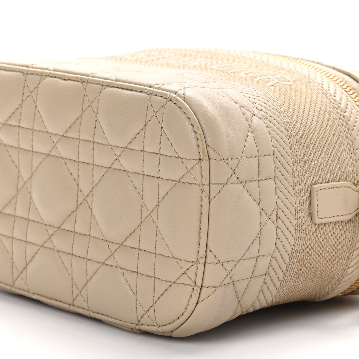 Christian Dior Lambskin Cannage Small Diortravel Vanity Case Light Beige 9 of 11