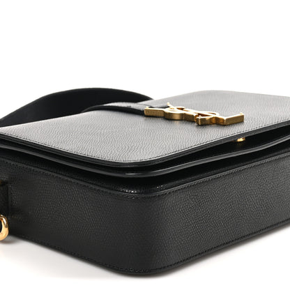 Saint Laurent Textured Calfskin Medium Classic Monogram Universite Bag Black 8 of 9