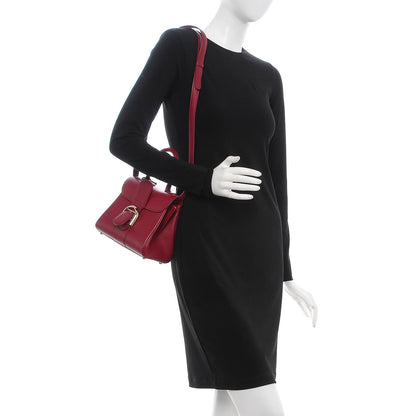 Delvaux Grained Calfskin Mini Brillant Satchel Berry Red 2 of 7