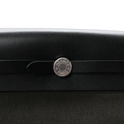 Hermes Military Toile Vache Hunter Herbag Zip Retourne 20 Vert De Gris Black 8 of 10