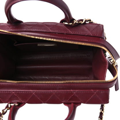 Chanel Calfskin Quilted Studded Square Vanity Case Burgundy 5 of 12