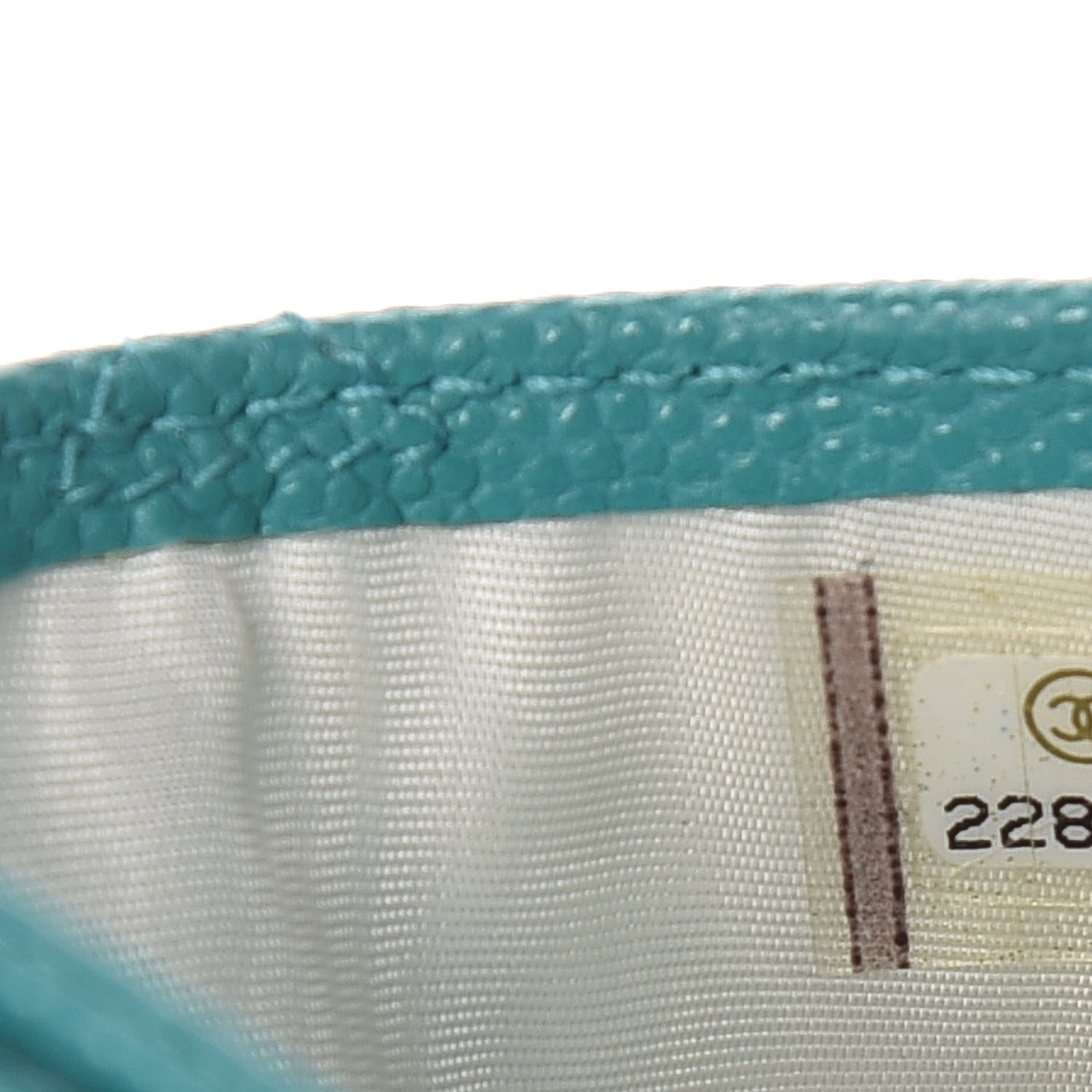 Chanel Caviar Quilted Card Holder Turquoise 8 of 9