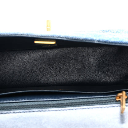 Chanel Washed Denim Quilted Mini Rectangular Flap Blue 5 of 11