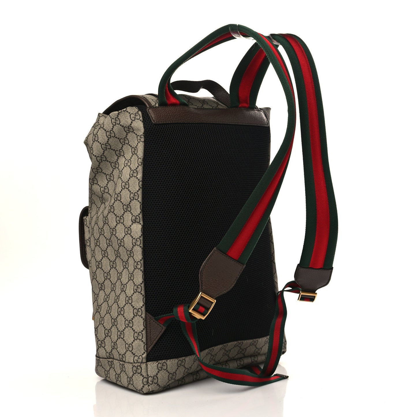 Soft GG Supreme Monogram Neo Vintage Double Buckle Backpack Beige New Acero Crop