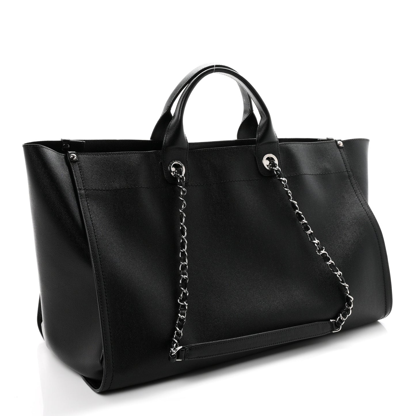 Caviar Extra Large Studded Deauville Tote Black