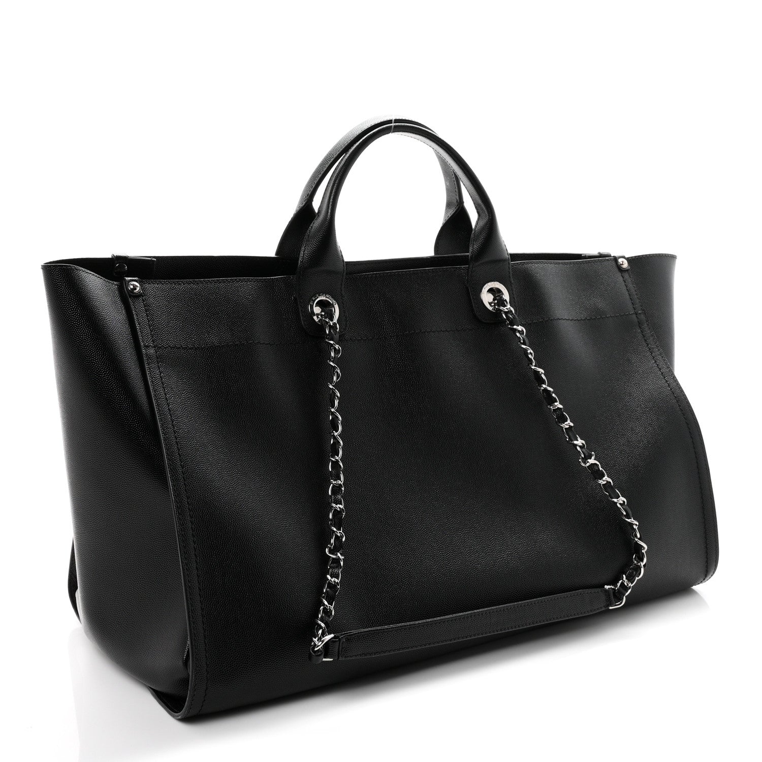 Chanel Caviar Extra Large Studded Deauville Tote Black 3 of 12