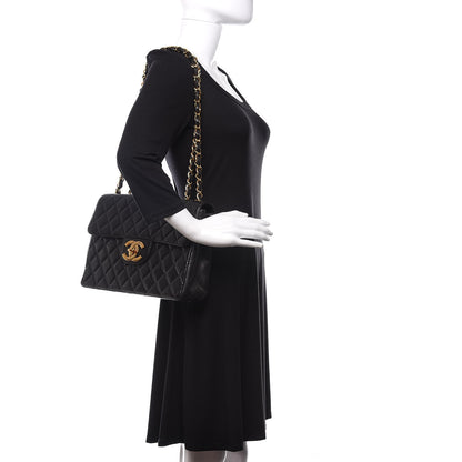 Chanel Lambskin Quilted Jumbo Single Flap Black 2 of 12