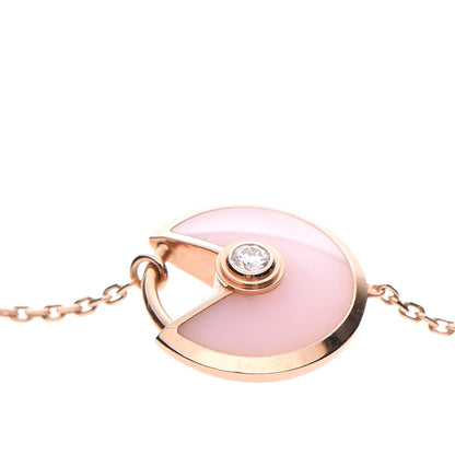 Cartier 18K Pink Gold Diamond Pink Opal Amulette de Cartier Bracelet 4 of 9