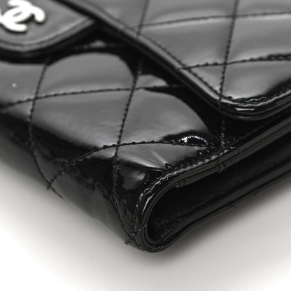 Chanel Patent Quilted Large Flap Wallet Black 12 of 16