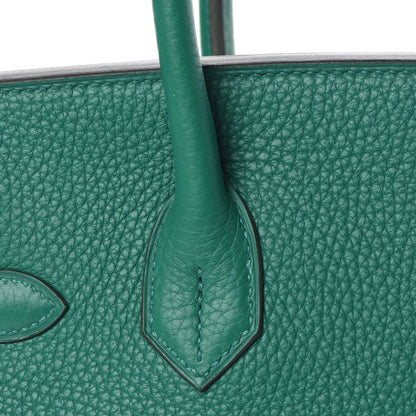 Hermes Taurillon Clemence Birkin 30 Vert Vertigo 10 of 34