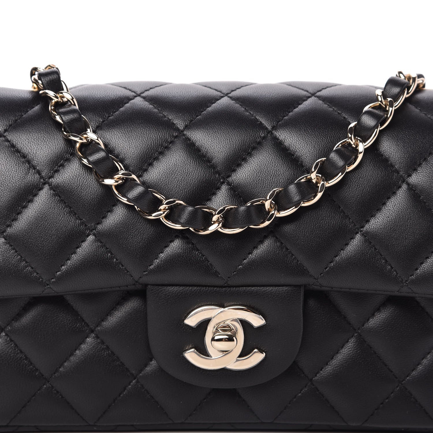 Chanel Lambskin Quilted Mini Rectangular Flap Black 10 of 12