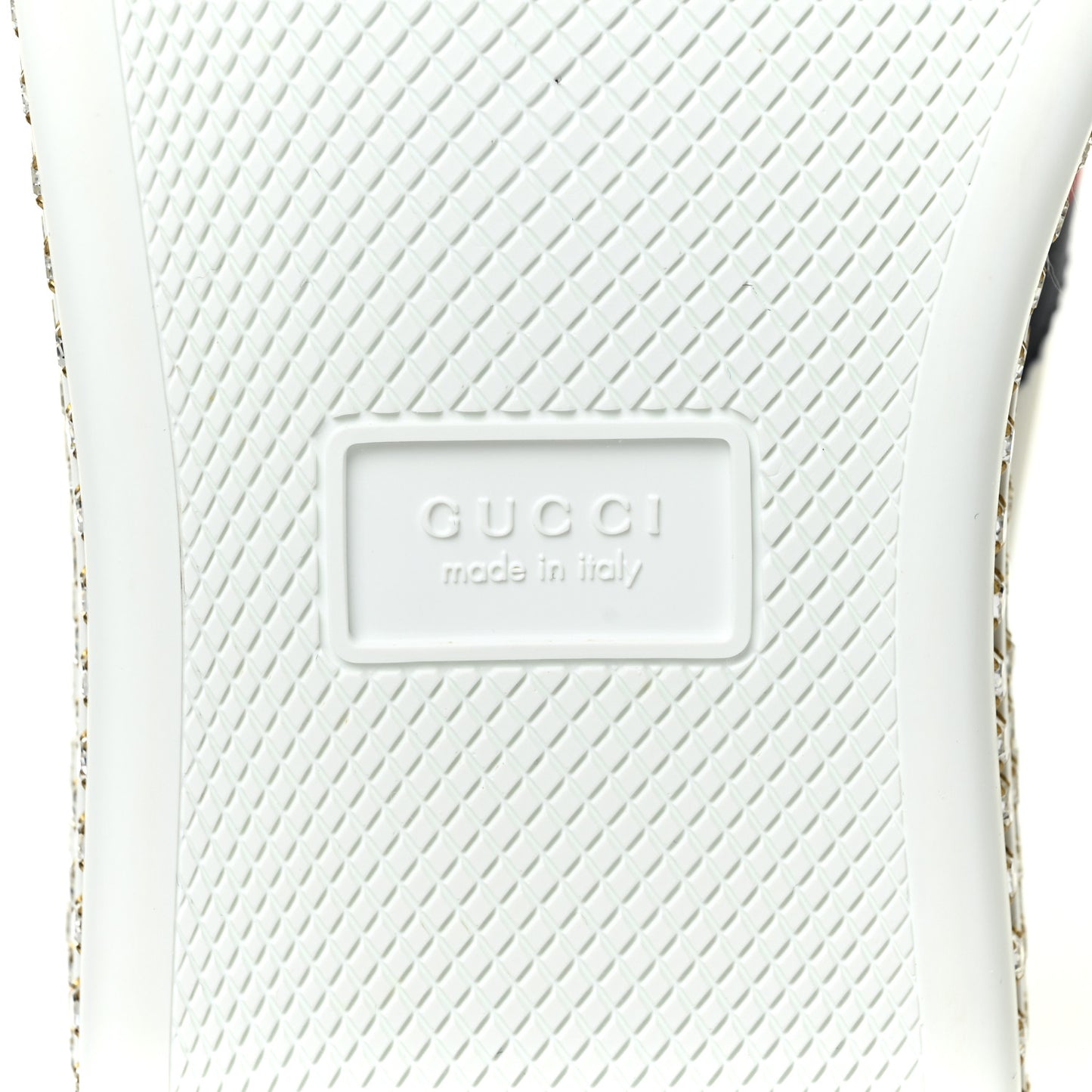 Calfskin Crystal Web Bee Embroidered Womens Ace Platform Sneakers 38.5 White
