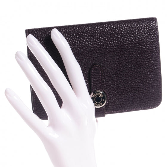 Hermes Togo Dogon Compact Wallet Raisin 2 of 8