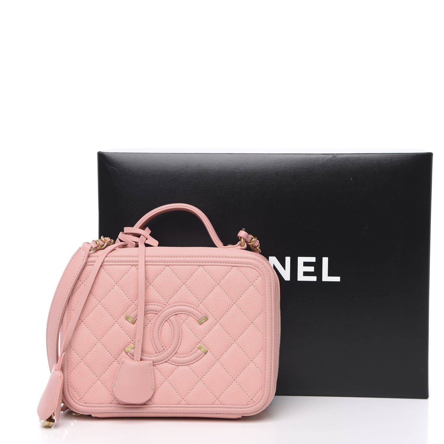 Chanel Caviar Quilted Medium CC Filigree Vanity Case Pink 13 of 13