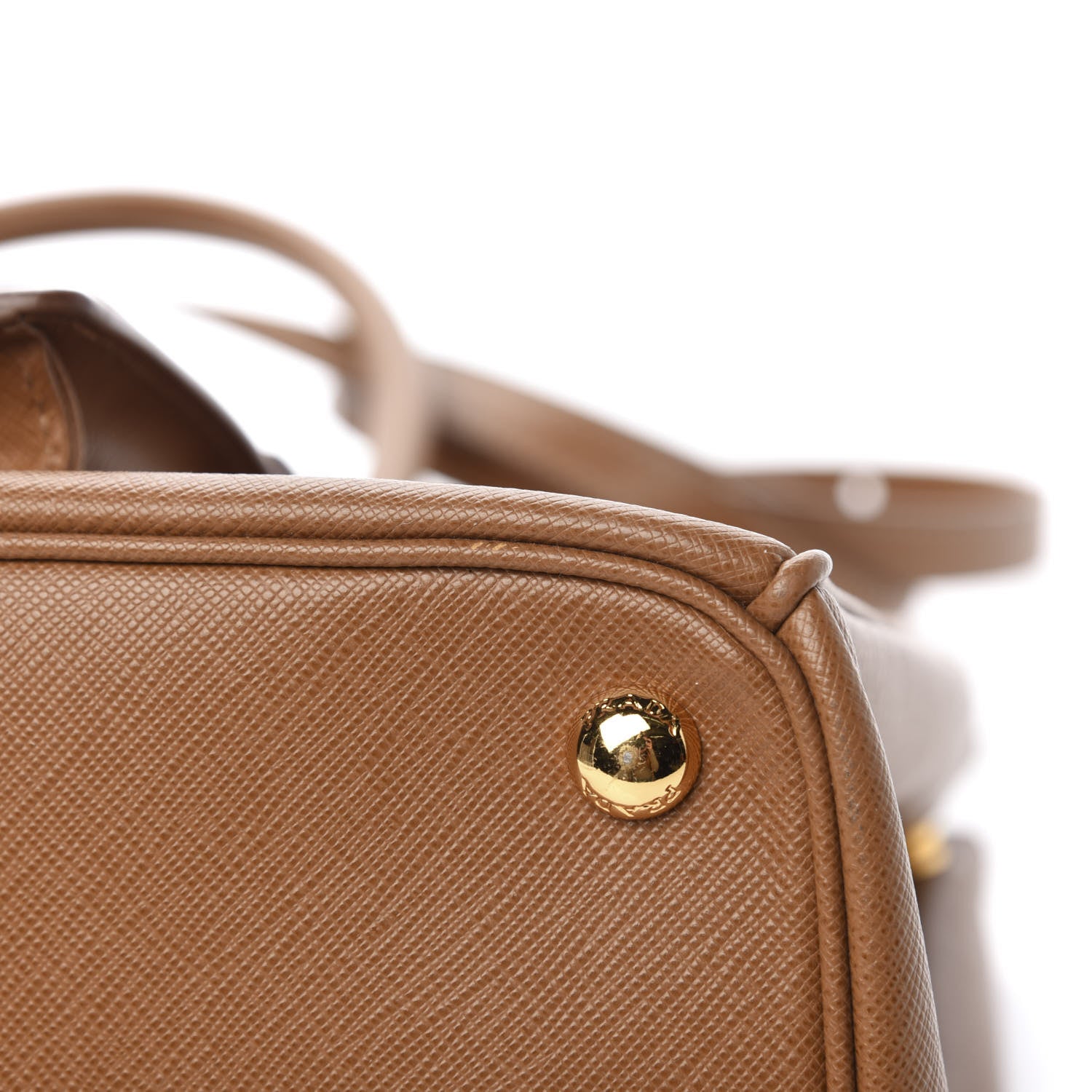 Prada Saffiano Galleria Front Pocket Tote Caramel 10 of 11