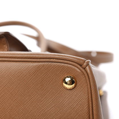 Prada Saffiano Galleria Front Pocket Tote Caramel 10 of 11
