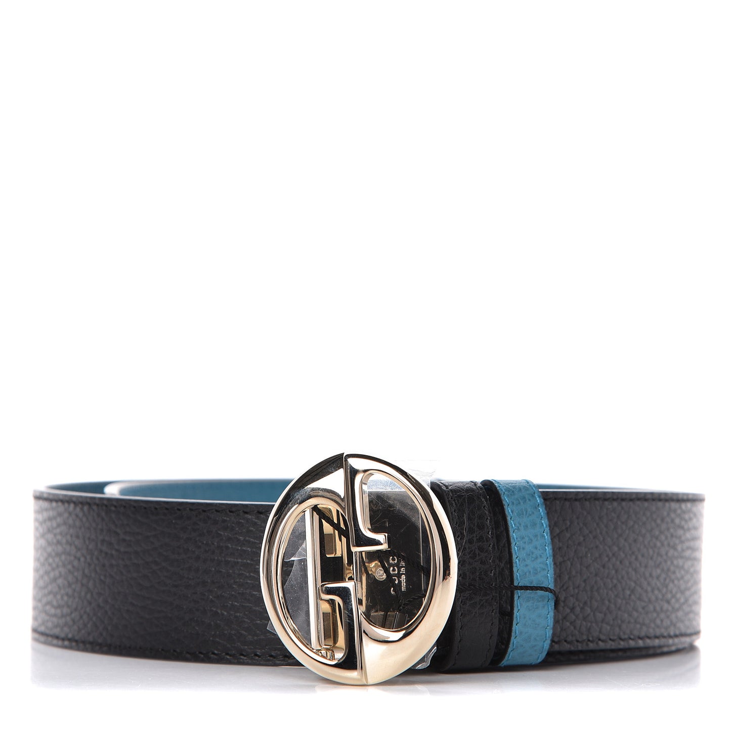 Dollar Calfskin 1973 Reversible Belt 90 36 Black Deep Cobalt