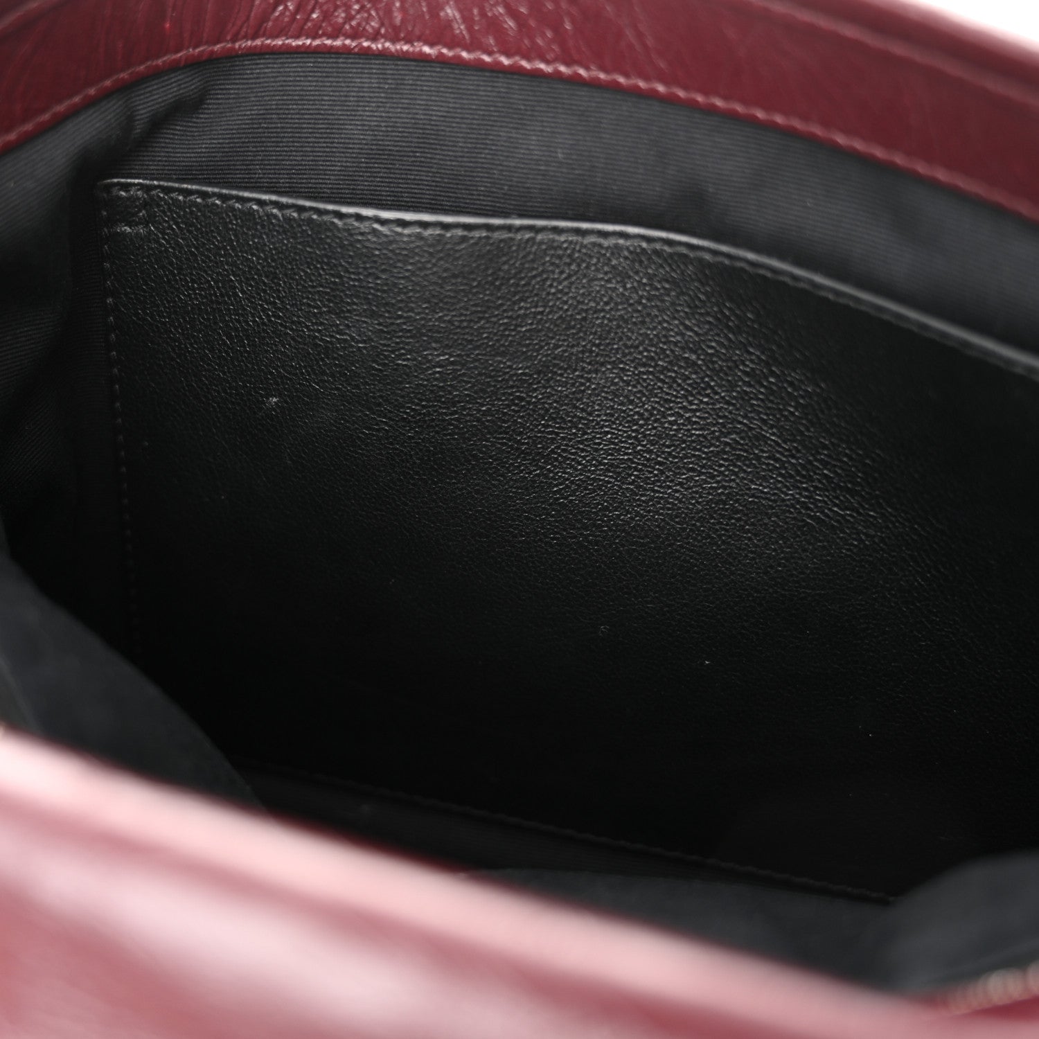 Saint Laurent Crinkled Calfskin Matelasse Monogram Medium Niki Chain Satchel Rouge Legion 12 of 13