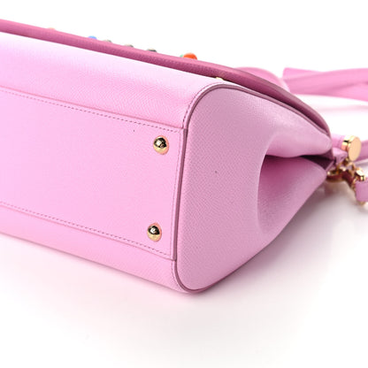 Dolce & Gabbana Dauphine Medium DG Family Patch Miss Sicily Satchel Rosa Chiaro 7 of 9
