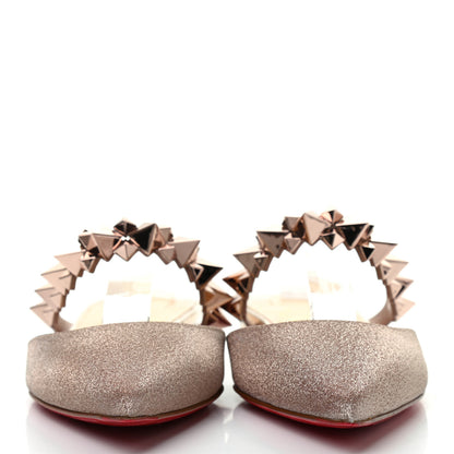 Christian Louboutin Mini Glitter Planet Choc Flat Mules 38 Courtisane Pink Bronze 2 of 7