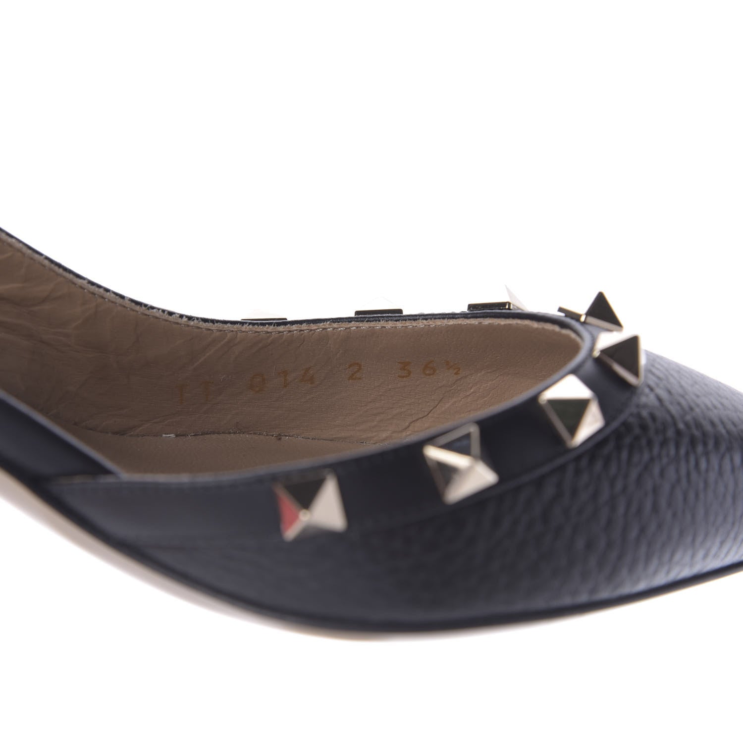 Valentino Garavani Pebbled Calfskin Rockstud Half D'Orsay Slingback 50mm Pumps 36.5 Black 8 of 9