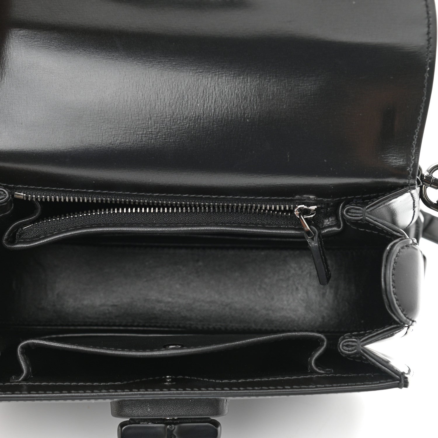 Gucci Boarded Dyana Lux Calfskin Web Monochrome Small Bamboo 1947 Top Handle Bag Black 6 of 13