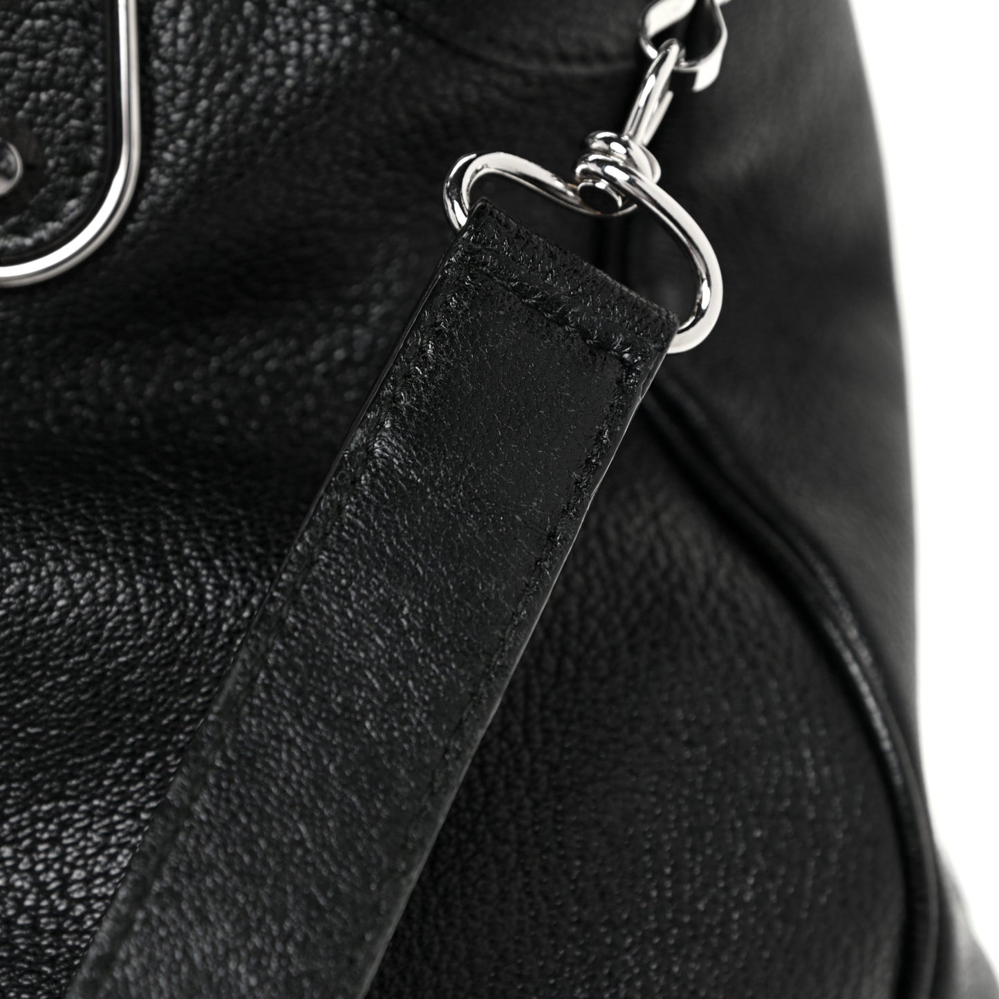 Chevre Silver Metallic Edge Hardware Velo Black