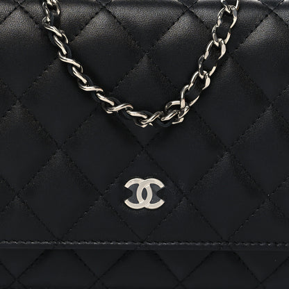 Chanel Lambskin Quilted Wallet On Chain WOC Black 9 of 12