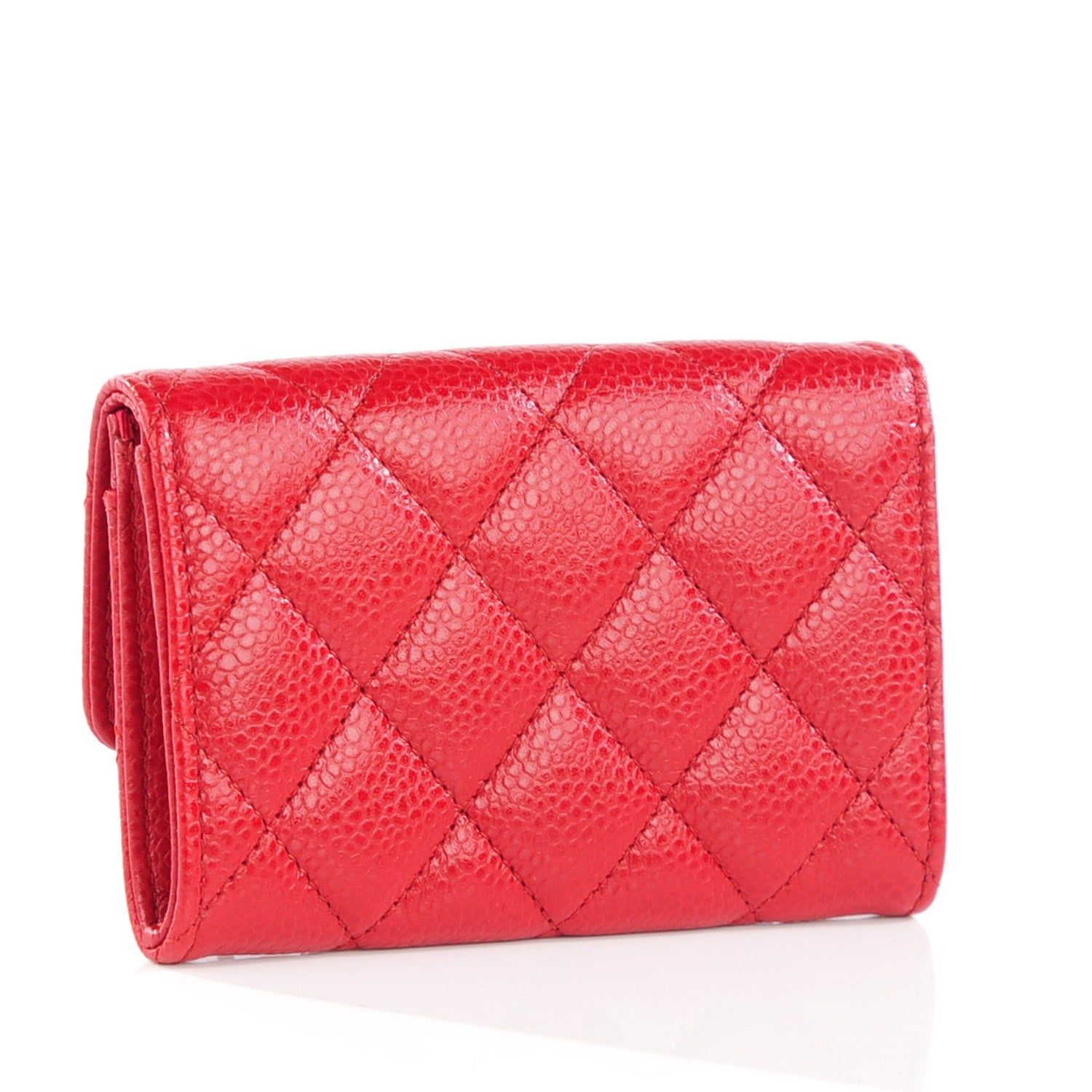 Chanel Caviar Quilted Flap Card Holder Red 3 of 8