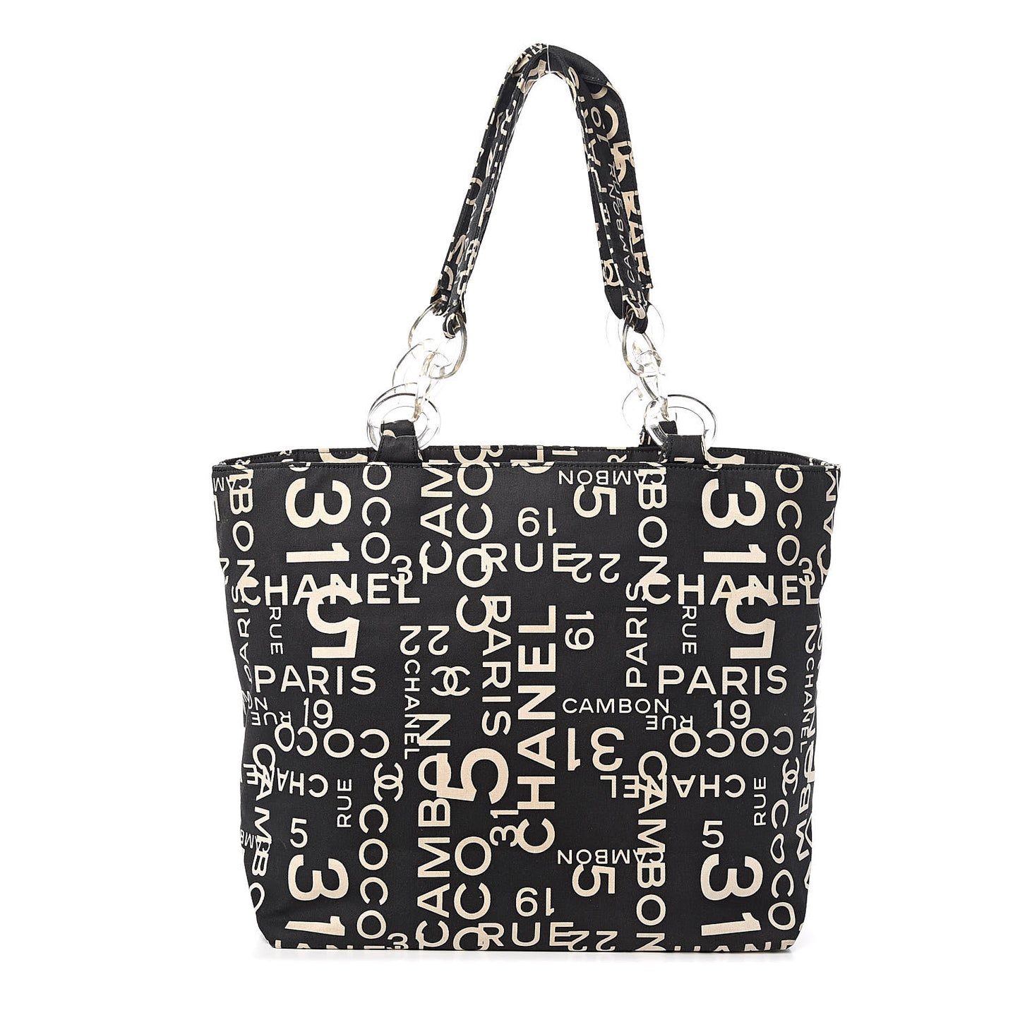 Canvas 31 Rue Cambon Beach Tote Black