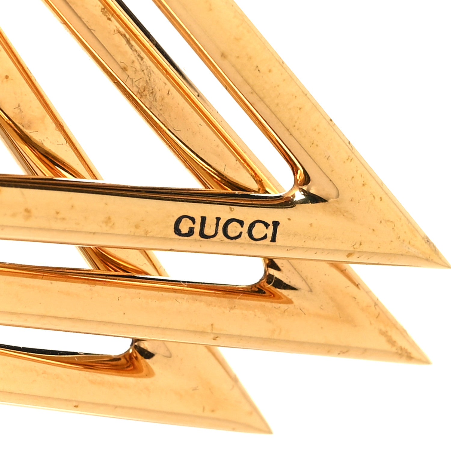 Gucci Metal Geometric Clip On Earrings Gold 5 of 6