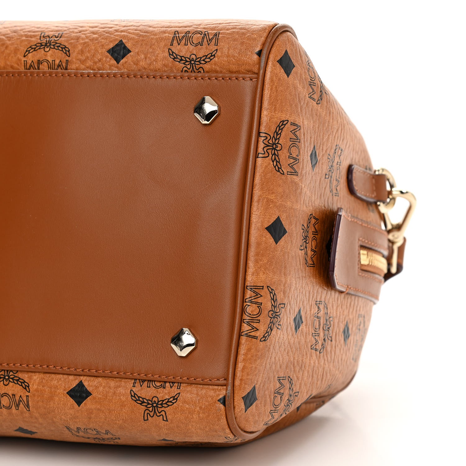 MCM Visetos Essential Boston Bag Cognac 6 of 12