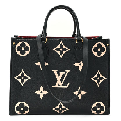 Louis Vuitton Empreinte Monogram Giant Onthego MM Black Beige 1 of 10