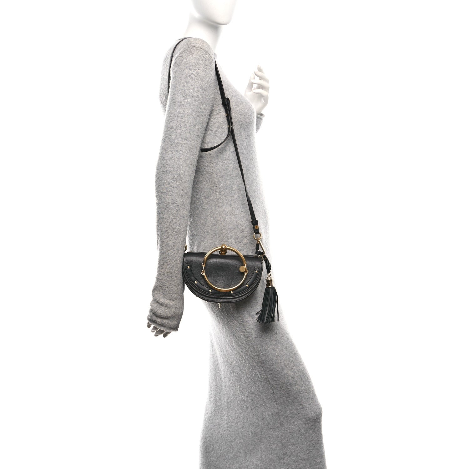 Chloe Calfskin Small Nile Bracelet Minaudiere Bag Black 2 of 10