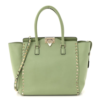 Valentino Garavani Vitello Rockstud Double Handle Tote Green Tea Sorbet 1 of 10