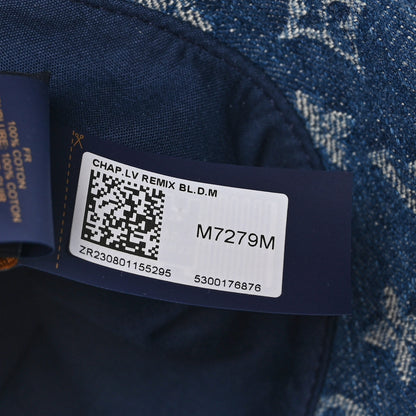 Louis Vuitton Monogram Denim Jacquard LV Remix Bucket Hat Blue 8 of 10