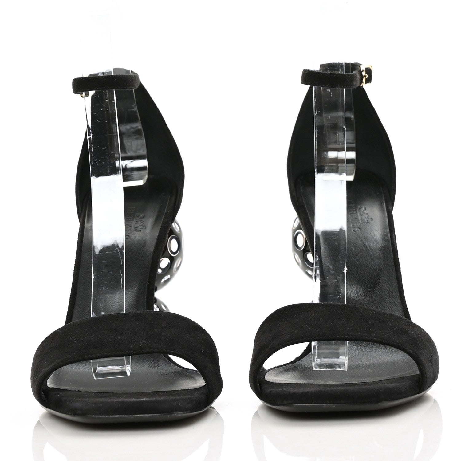 Hermes Suede Goatskin Dolly Sandals 40 Black 2 of 8