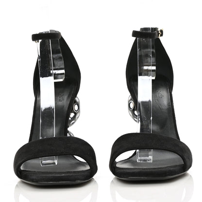 Hermes Suede Goatskin Dolly Sandals 40 Black 2 of 8