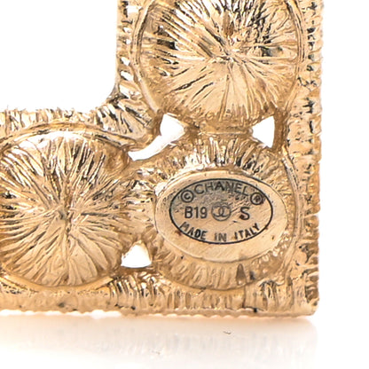 Chanel Crystal Cha-Nel Logo Brooch Set Gold 4 of 4