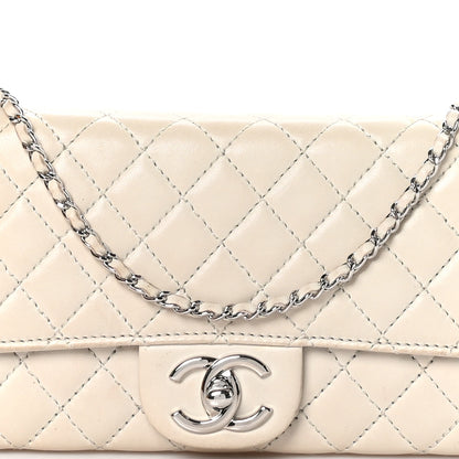 Chanel Lambskin Quilted Chain Clutch Flap White 8 of 12