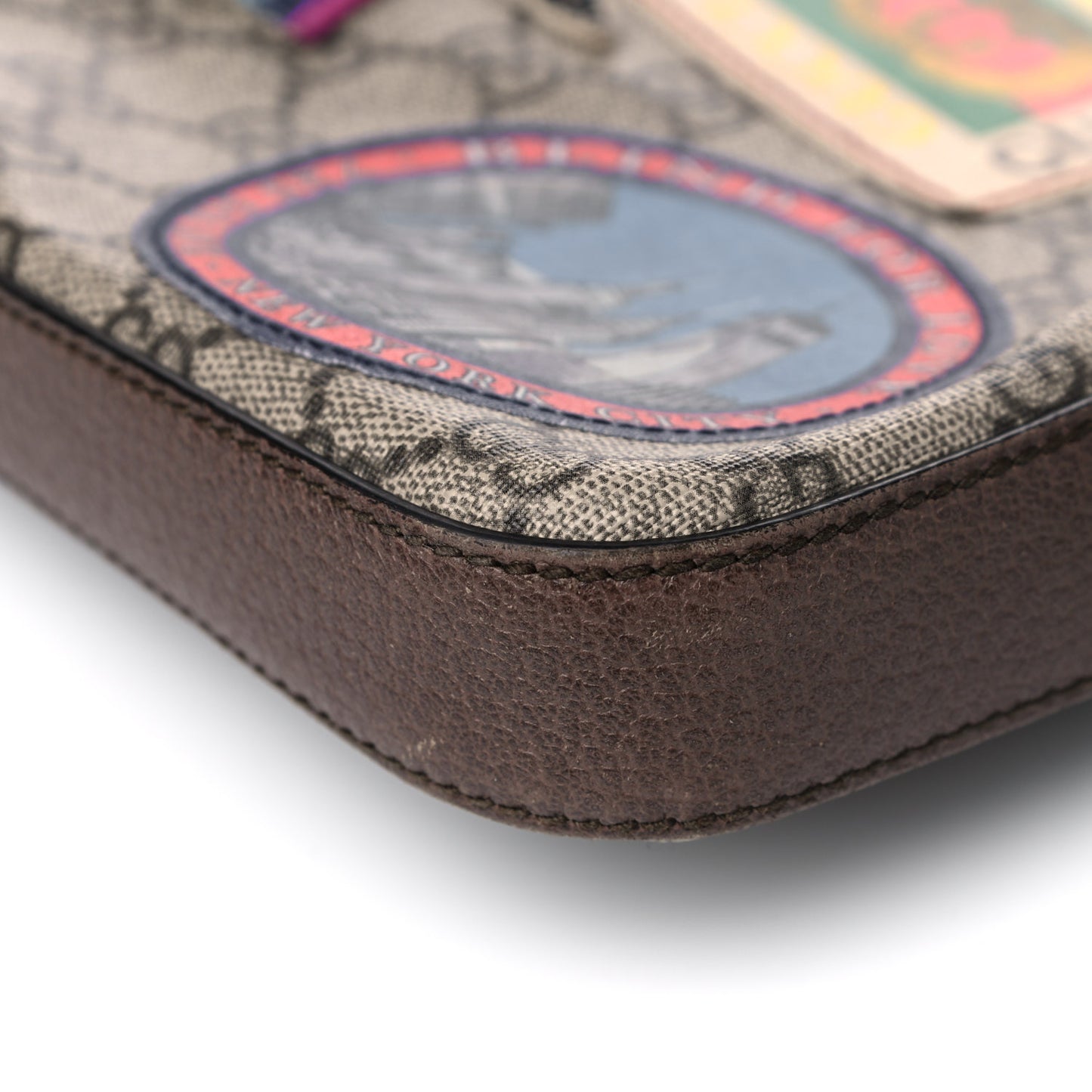 Soft GG Supreme Monogram Courrier Web Medium Flat Messenger Bag Beige New Acero Multicolor