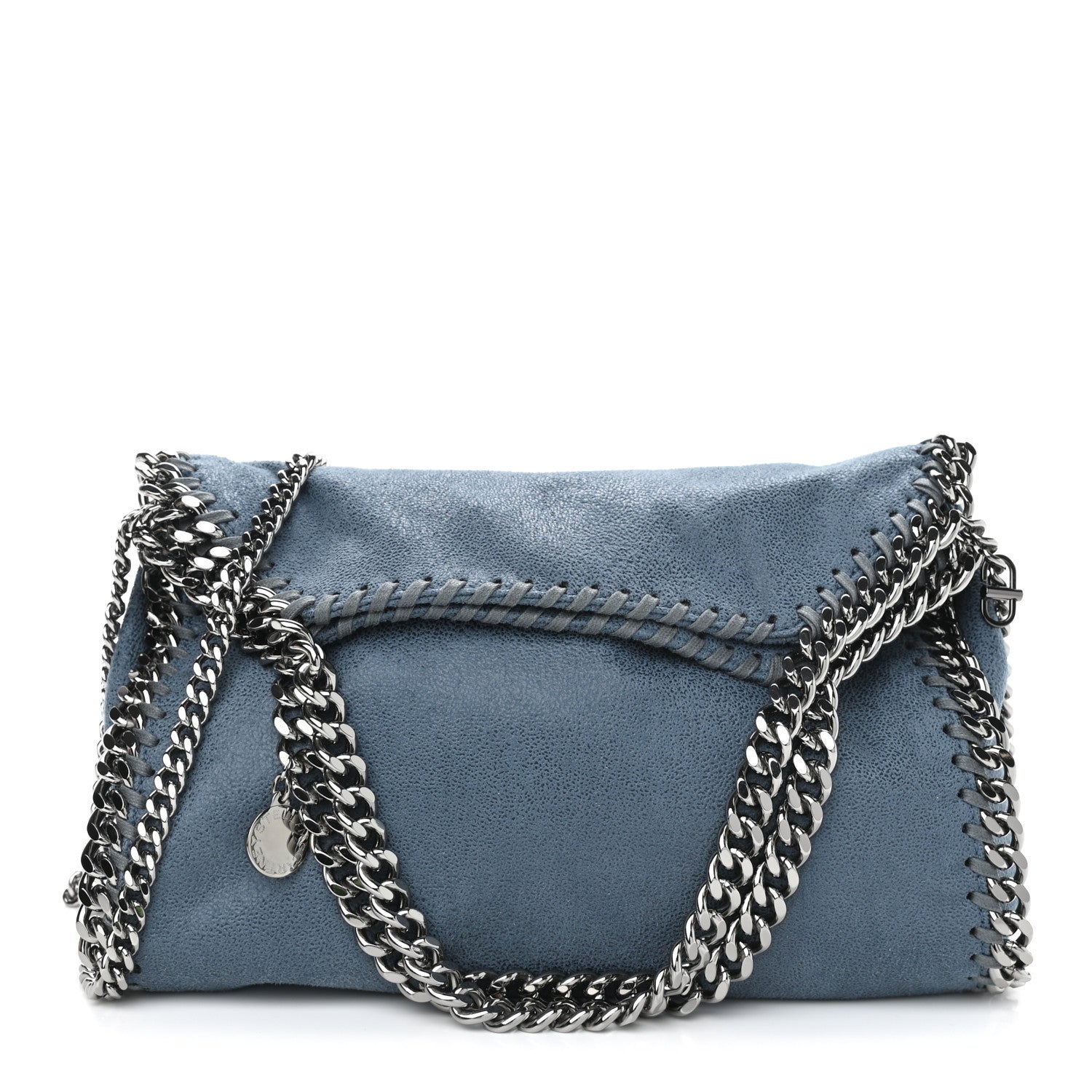 Stella McCartney Shaggy Deer Mini Falabella Fold Over Tote Light Blue 1 of 10