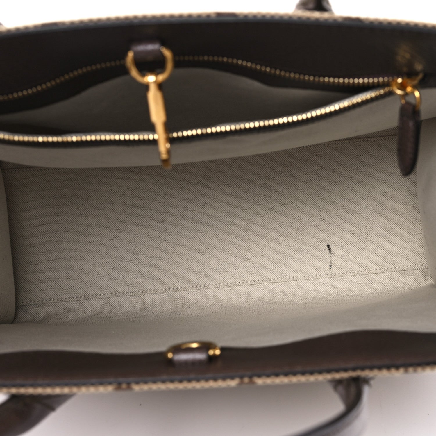 Gucci Monogram Jumbo GG Textured Dollar Calfskin Web Tote Bag Camel Ebony New Acero 5 of 10