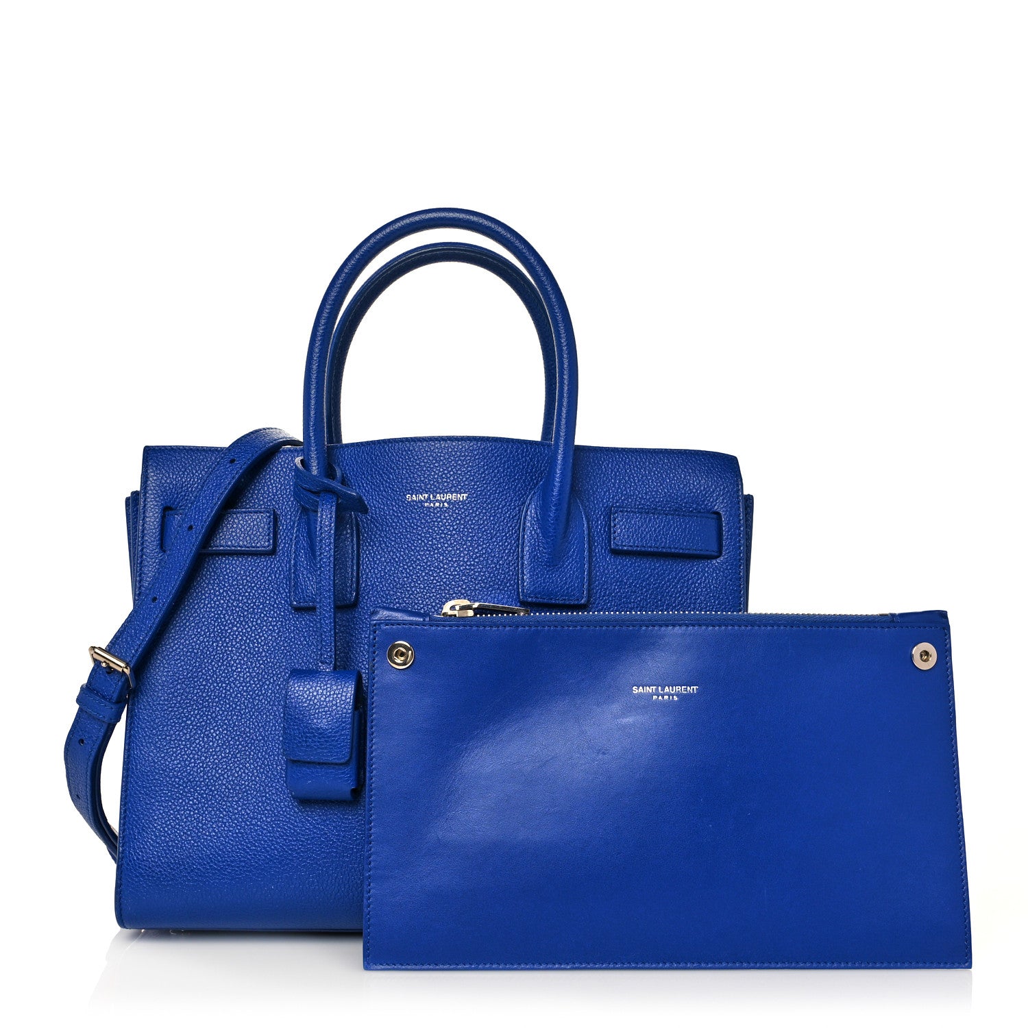 Saint Laurent Grained Calfskin Baby Sac De Jour Cobalt Blue 1 of 11